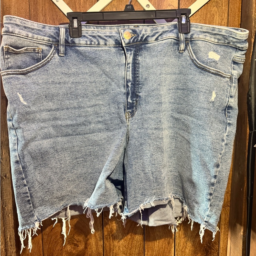 Ava & Viv Blue Jean Shorts Distressed Raw Hem